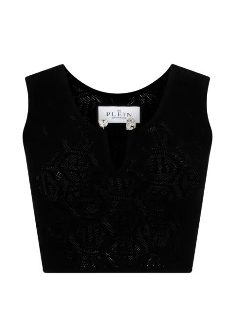 jewel-detail monogram tank top by PHILIPP PLEIN