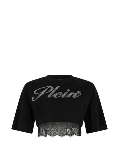 lace cropped T-shirt by PHILIPP PLEIN