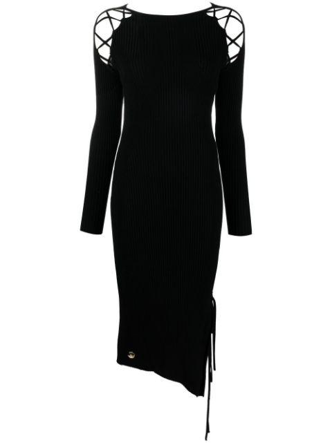 lace-detail ribbed-knit dress by PHILIPP PLEIN