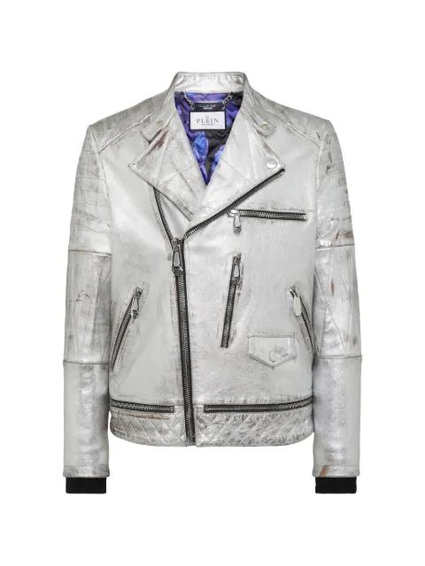leather biker jacket by PHILIPP PLEIN