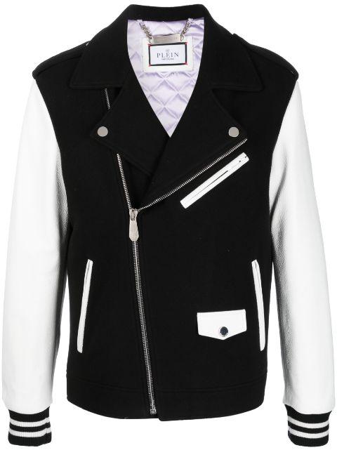 leather biker jacket by PHILIPP PLEIN