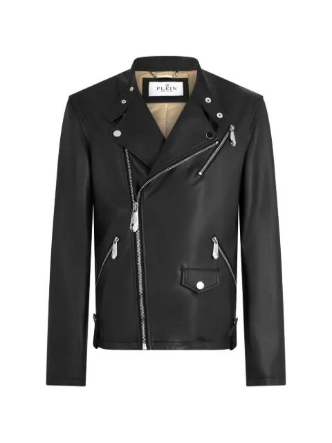 leather biker jacket by PHILIPP PLEIN