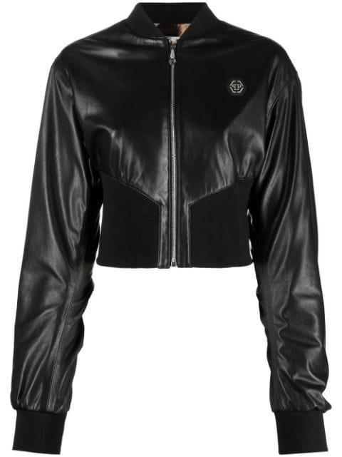 leather bomber jacket by PHILIPP PLEIN