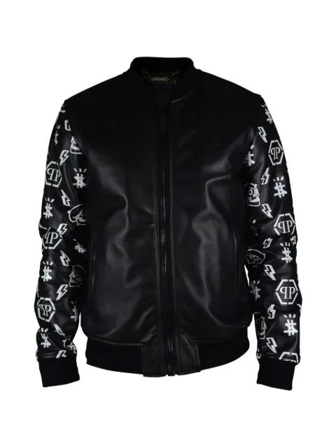leather bomber jacket by PHILIPP PLEIN