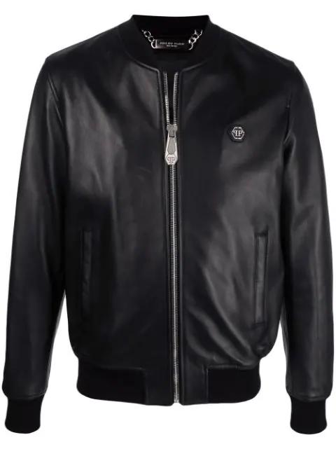 leather bomber jacket by PHILIPP PLEIN