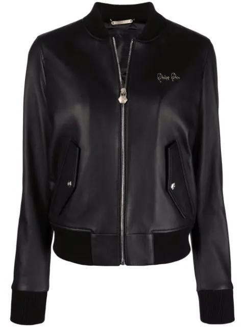 leather bomber jacket by PHILIPP PLEIN