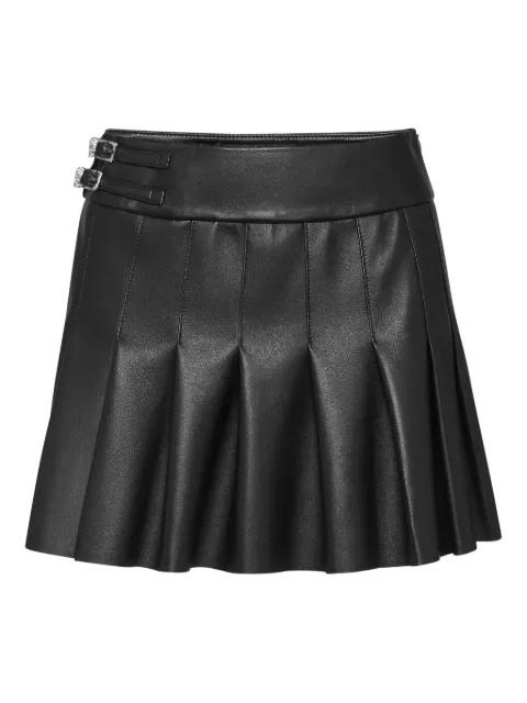 leather pleated mini skirt by PHILIPP PLEIN