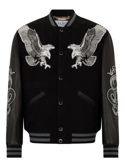 leather-sleeves bomber jacket by PHILIPP PLEIN