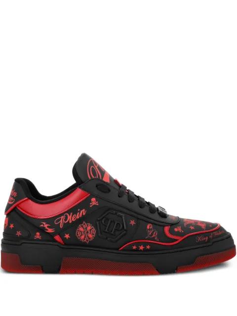 leather tattoo-print sneakers by PHILIPP PLEIN
