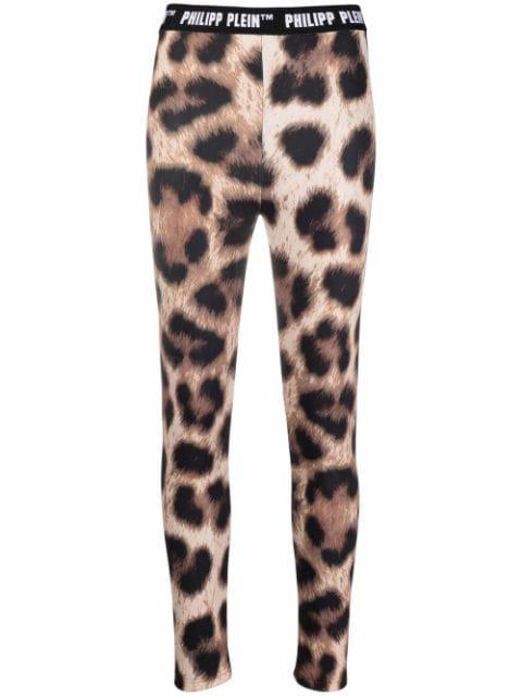 leopard-print biker leggings by PHILIPP PLEIN