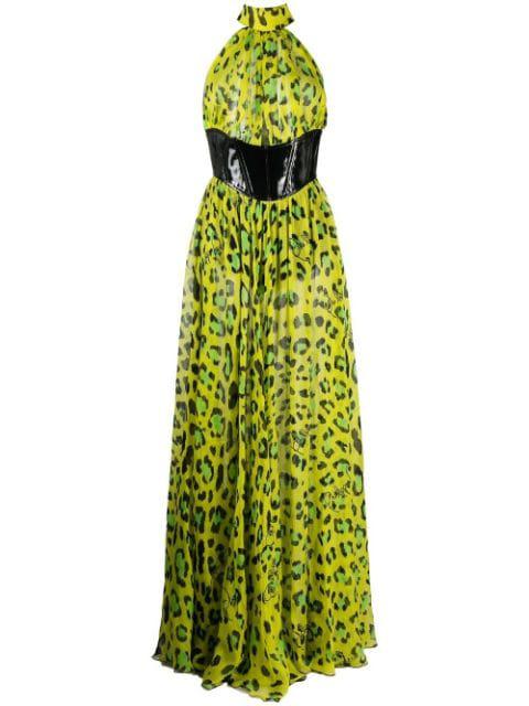 leopard-print halterneck dress by PHILIPP PLEIN