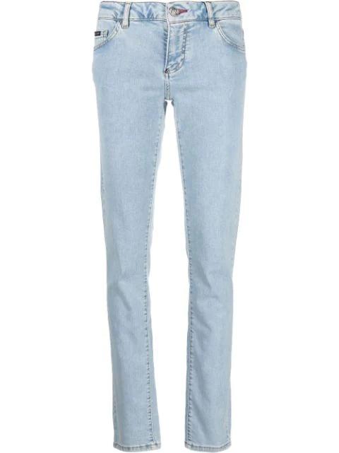 light-wash slim-cut jeans by PHILIPP PLEIN