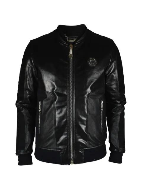 logo-appliqué bomber jacket by PHILIPP PLEIN