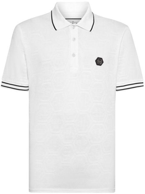 logo-appliqué cotton polo shirt by PHILIPP PLEIN