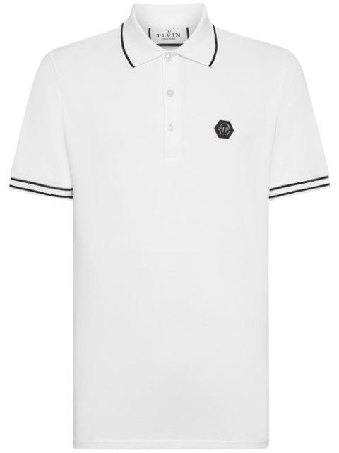 logo-appliqué cotton polo shirt by PHILIPP PLEIN