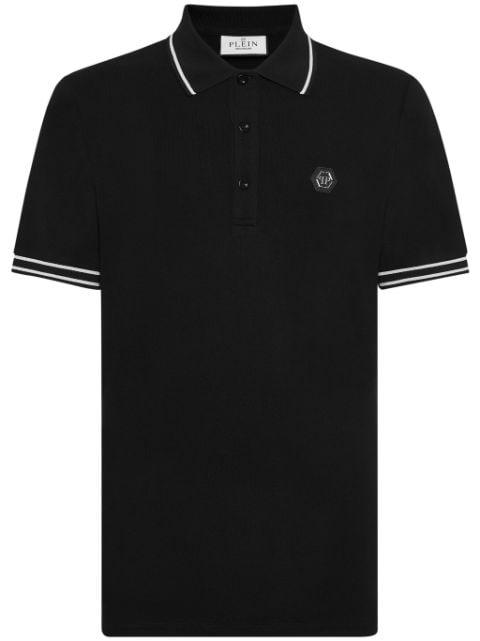logo-appliqué cotton polo shirt by PHILIPP PLEIN