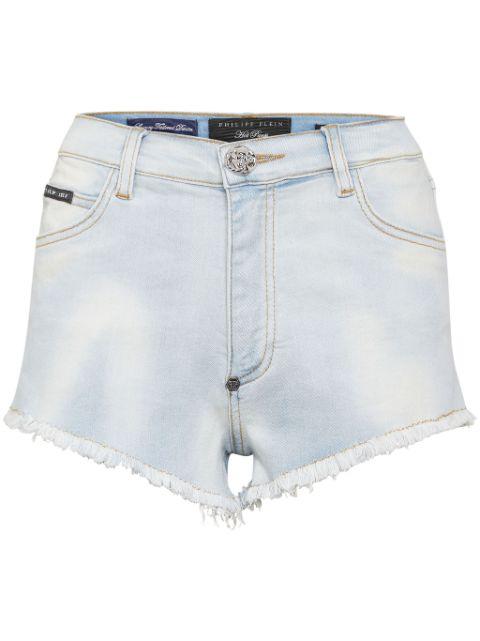 logo-appliqué denim shorts by PHILIPP PLEIN