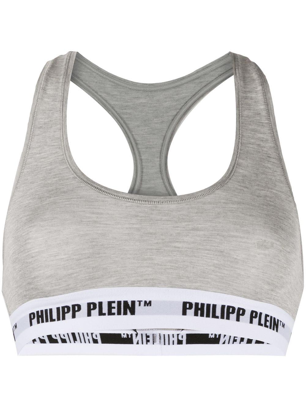 logo band sports bra by PHILIPP PLEIN