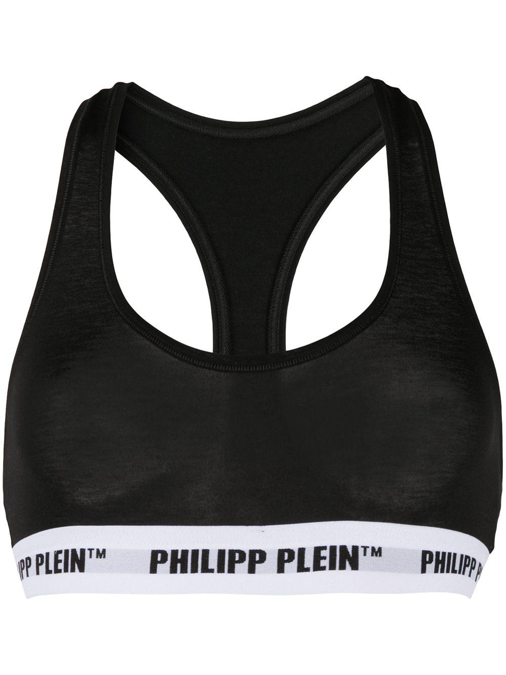 logo band sports bra by PHILIPP PLEIN