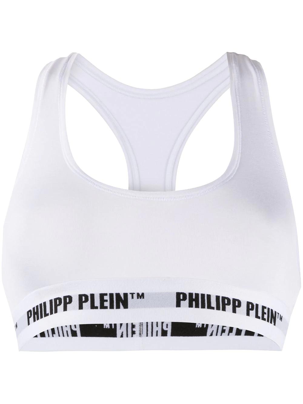 logo band sports bra by PHILIPP PLEIN