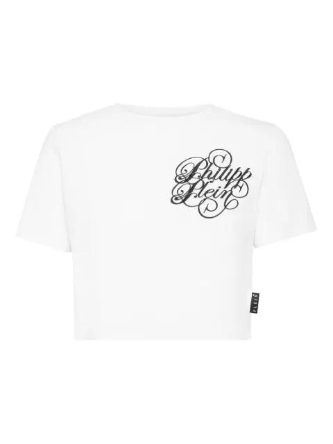 logo-detail cropped t-shirt by PHILIPP PLEIN
