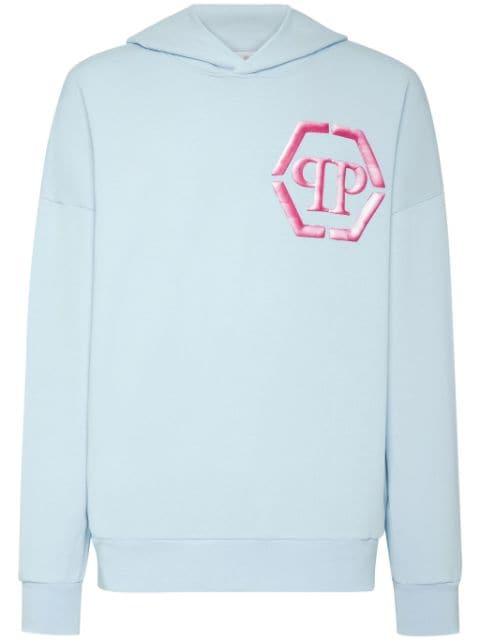 logo-embroidered cotton hoodie by PHILIPP PLEIN