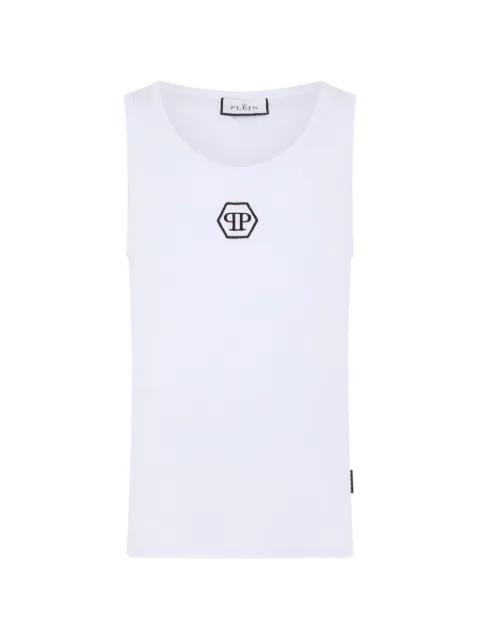 logo-embroidered cotton tank top by PHILIPP PLEIN