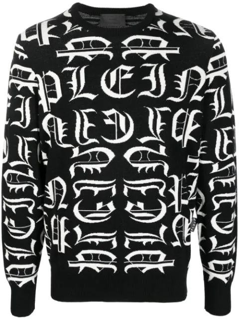 logo-embroidered crew neck sweater by PHILIPP PLEIN