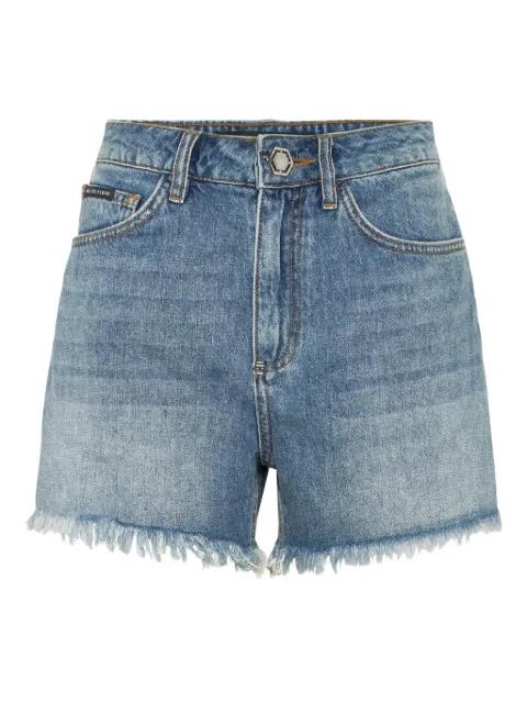 logo-embroidered denim shorts by PHILIPP PLEIN