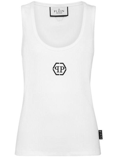 logo-embroidered ribbed tank top by PHILIPP PLEIN