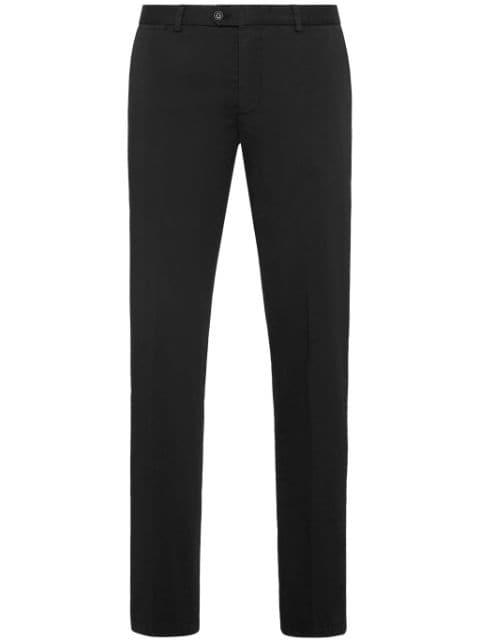 logo-patch cotton-blend chinos by PHILIPP PLEIN