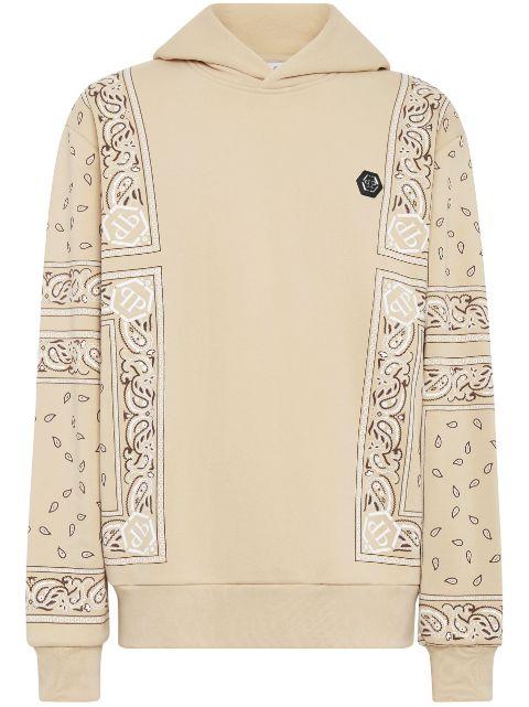 logo-patch cotton hoodie by PHILIPP PLEIN