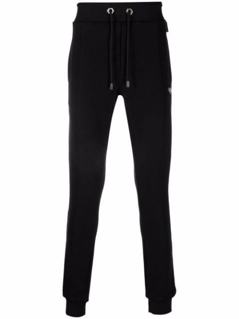logo-patch cotton track pants by PHILIPP PLEIN