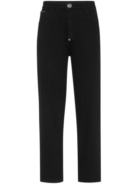 logo-patch straight-leg jeans by PHILIPP PLEIN