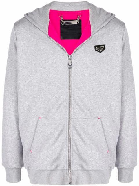 logo-patch zip-up hoodie by PHILIPP PLEIN