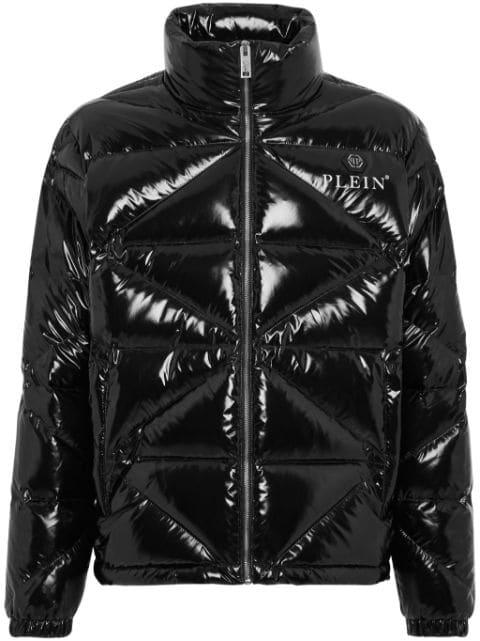 logo-plaque glossy padded jacket by PHILIPP PLEIN