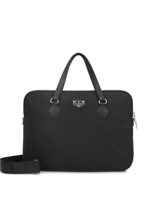 logo-plaque laptop bag by PHILIPP PLEIN