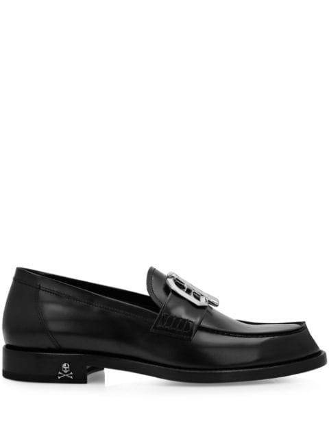logo-plaque leather loafers by PHILIPP PLEIN