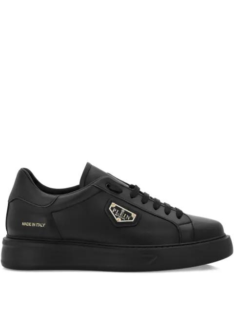 logo-plaque leather trainers by PHILIPP PLEIN