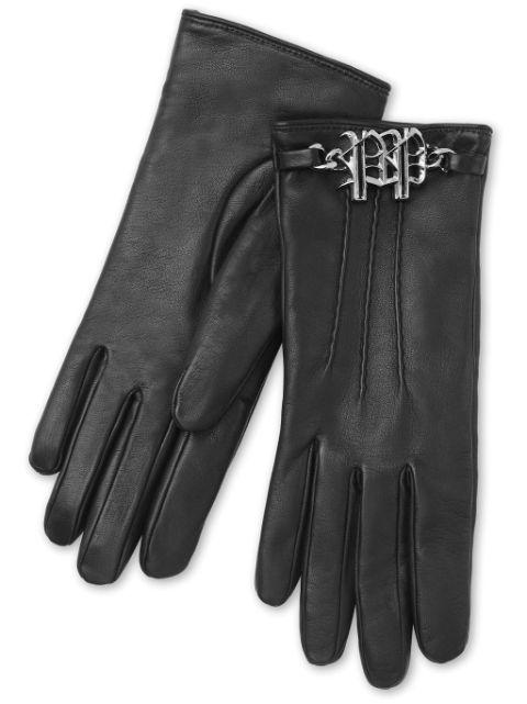 logo-plaque nappa-leather gloves by PHILIPP PLEIN