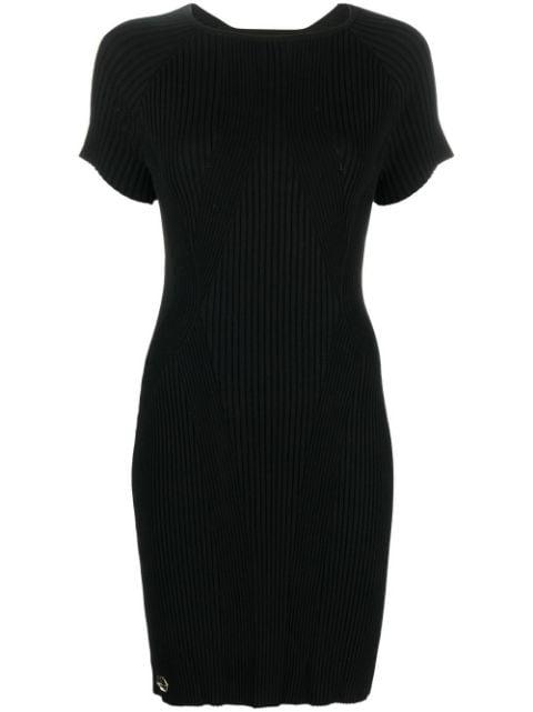 logo-plaque ribbed T-shirt dress by PHILIPP PLEIN