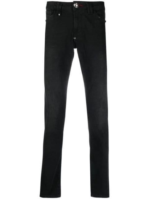 logo-plaque slim-leg jeans by PHILIPP PLEIN