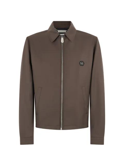 logo-plaque zip-up jacket by PHILIPP PLEIN