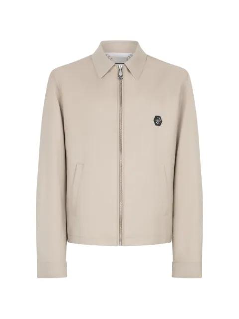 logo-plaque zip-up overshirt by PHILIPP PLEIN