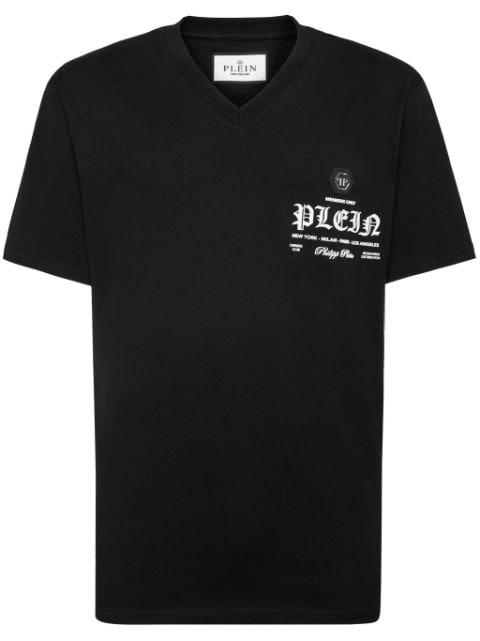 logo-print V-neck T-shirt by PHILIPP PLEIN