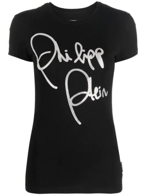logo-print cotton T-shirt by PHILIPP PLEIN