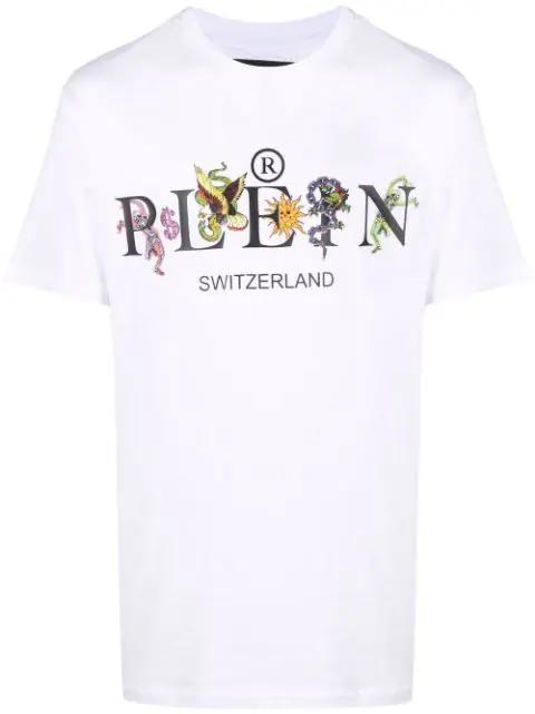 logo-print cotton T-shirt by PHILIPP PLEIN