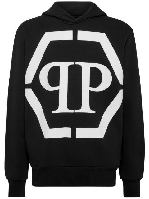 logo-print cotton-blend hoodie by PHILIPP PLEIN