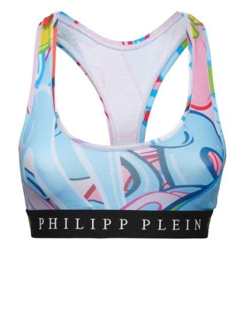 logo-print cotton-blend top by PHILIPP PLEIN