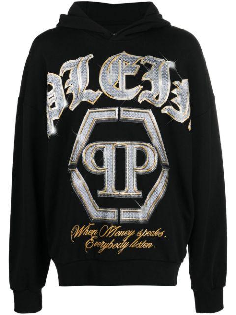 logo-print cotton hoodie by PHILIPP PLEIN